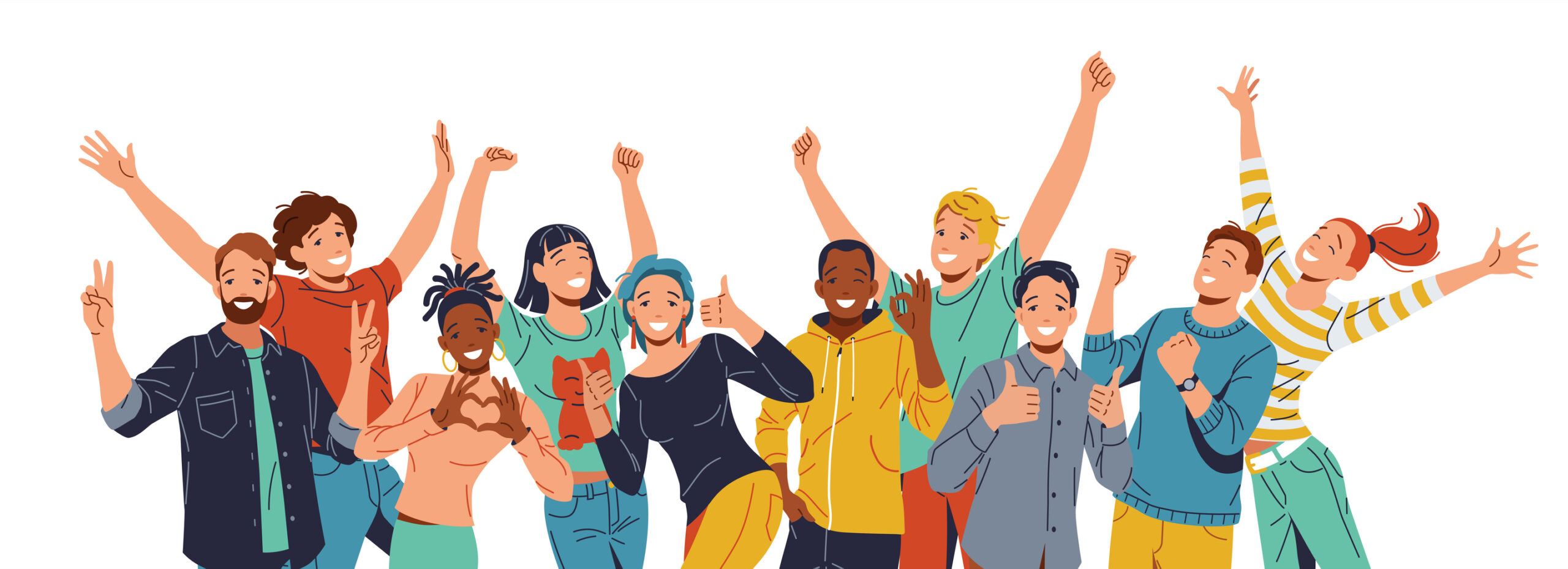 stock image of people celebrating